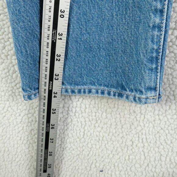 Frame Jeans Womens 26 Blue Le Mini Boot Cut Distressed Stone Wash Whiskers 34L - Picture 8 of 12